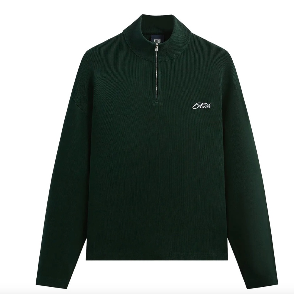 KITH HASTINGS QUARTER ZIP PULLOVER - STADIUM - HUNTER GREEN - XL